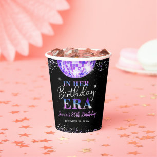 Purple Disco In Her Birthday Era Party Paper Cups
