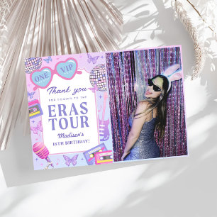 Purple Disco In My Birthday Era Birthday Photo Thank You Card