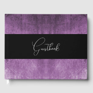 Purple Distressed Grunge Texture Wedding Guest Book