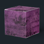 Purple Distressed Vintage Calligraphy Favour Box<br><div class="desc">Vintage distressed crown and typography pattern favour box with accents of purple and black to complement the collection below.</div>