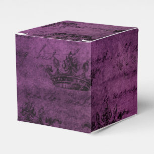 Purple Distressed Vintage Calligraphy Favour Box
