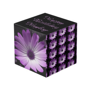 Purple Disyy Flower Personalised Cube