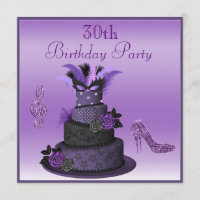 Purple Diva Cake, Sparkle High Heels 30th Birthday