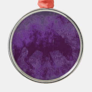 Purple Dog Metal Tree Decoration
