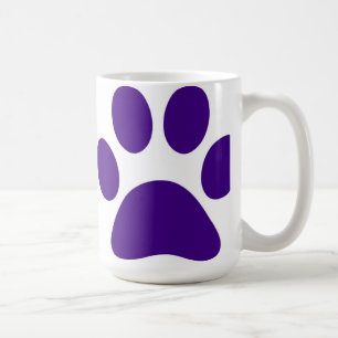 Purple Dog Paw Print Customisable Coffee Mugs