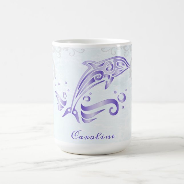 Purple Dolphin Personalised Coffee Mug (Center)