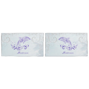 Purple Dolphin Personalised Pillow Case