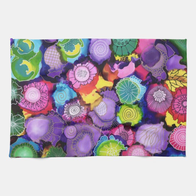 Purple Doodle Kitchen Towel (Horizontal)