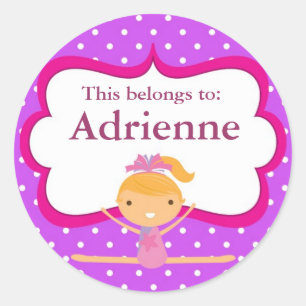Purple Dot Gymnastics Back to School Stickers