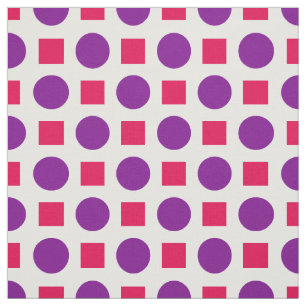 Purple dots and fuchsia squares fabric