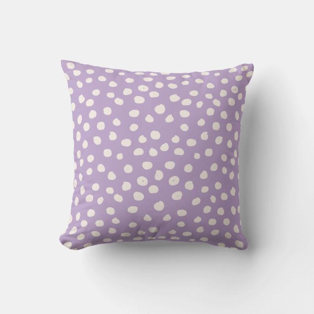 Purple Dots Animal Print Spots Cushion (Front)