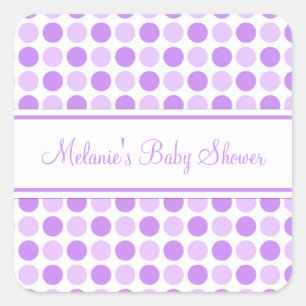 Purple Dots Baby Shower Favour Stickers