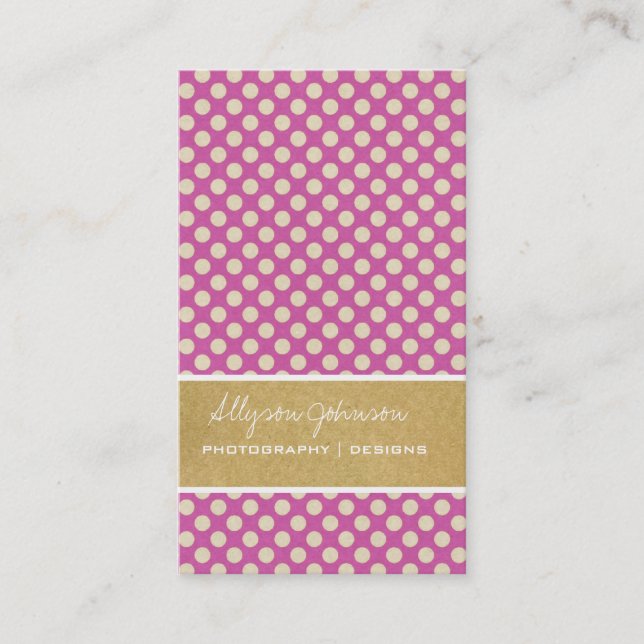 Purple Dots  Background Business Cards (Front)