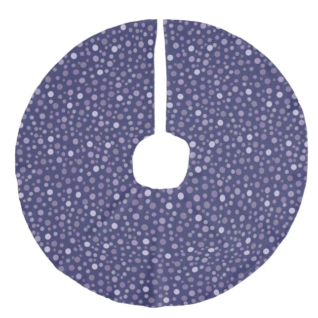 Purple Dots Faux Linen Tree Skirt (Front)