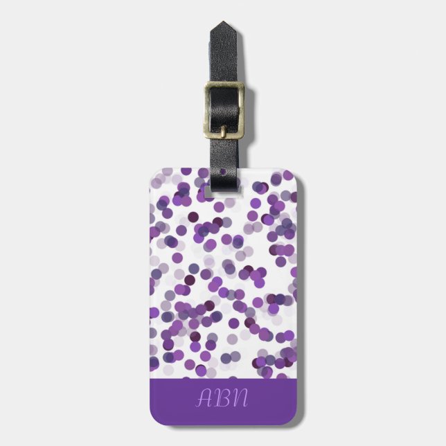 Purple Dots Luggage Tag (Front Vertical)