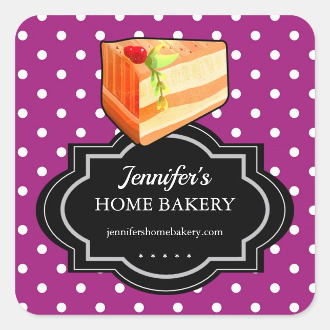 Purple dots personal home backery packaging labels (Front)