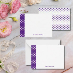 Purple Dots Personalised Note Cards