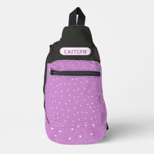 Purple Dots & Stripes Sling Bag