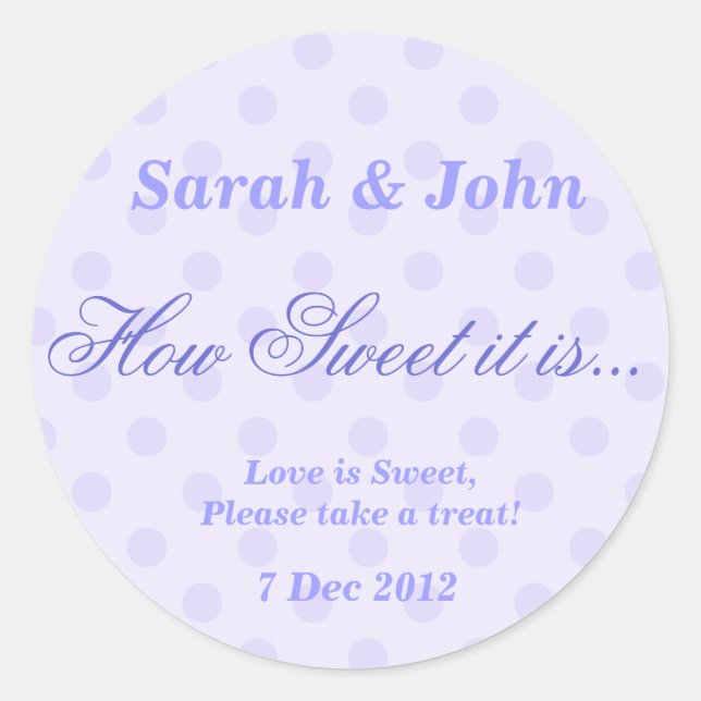 Purple dotty  How Sweet it is Sticker (Front)