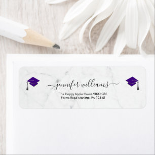 Purple Double Graduation Return Address Label