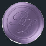 Purple Double Monogram Faux Wax Seal Stickers<br><div class="desc">These elegant traditional style script 2 Letter double Monogram Faux Wax Seal Stickers in the Violet Purple colorway will make the perfect finishing touch to your save the dates, wedding invitations, or other special occasion stationery. Seal your envelopes or favour bags easily and beautifully with the look of real melted...</div>