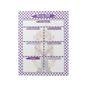 Purple Dr. Gnome Nursing Student Skills Template Notepad