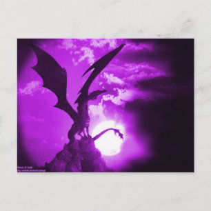 Purple Dragon 2 Postcard   Fantasy Art Greeting 