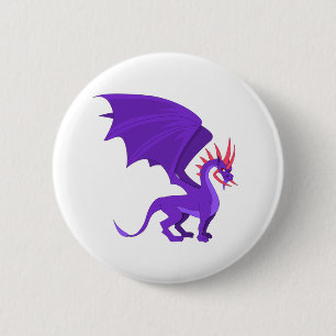 Purple dragon cartoon 6 cm round badge