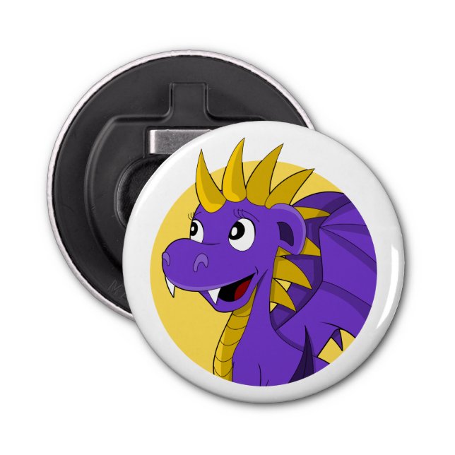 Purple dragon cartoon  bottle opener (Front)