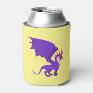 Purple dragon cartoon can cooler