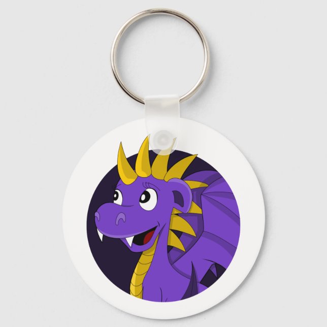 Purple dragon cartoon key ring (Front)