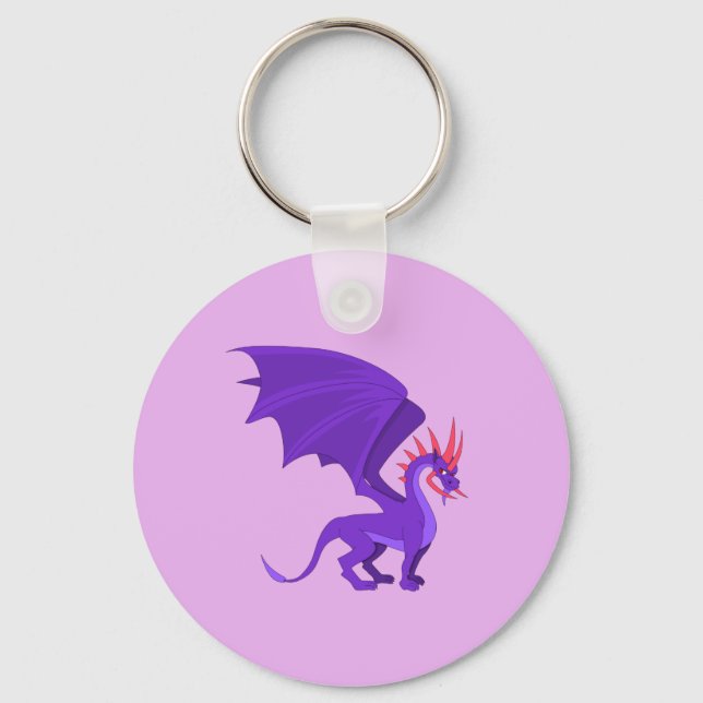 Purple dragon cartoon key ring (Front)