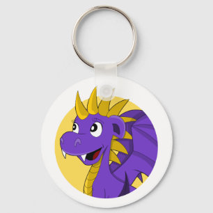 Purple dragon cartoon  key ring