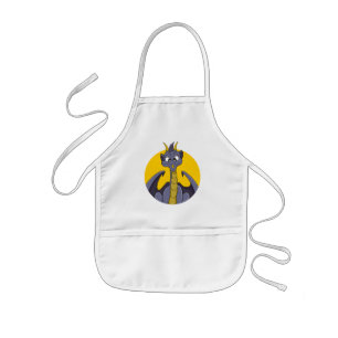 Purple dragon cartoon  kids apron