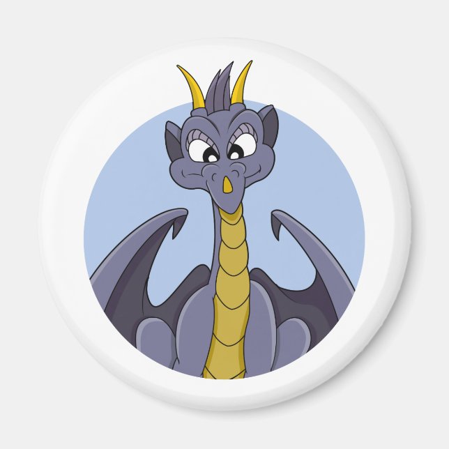 Purple dragon cartoon magnet (Front)
