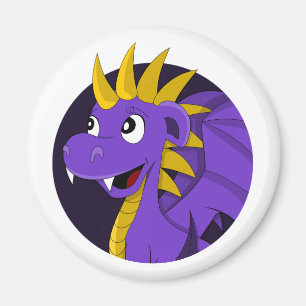Purple dragon cartoon magnet