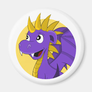 Purple dragon cartoon  magnet
