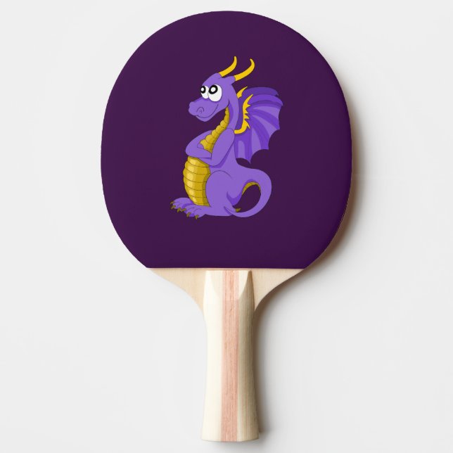 Purple dragon cartoon ping pong paddle (Front)
