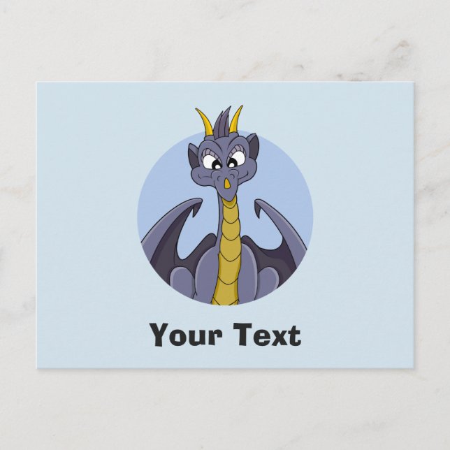 Purple dragon cartoon postcard (Front)
