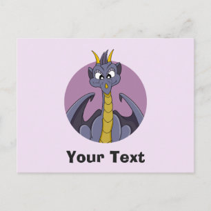 Purple dragon cartoon postcard