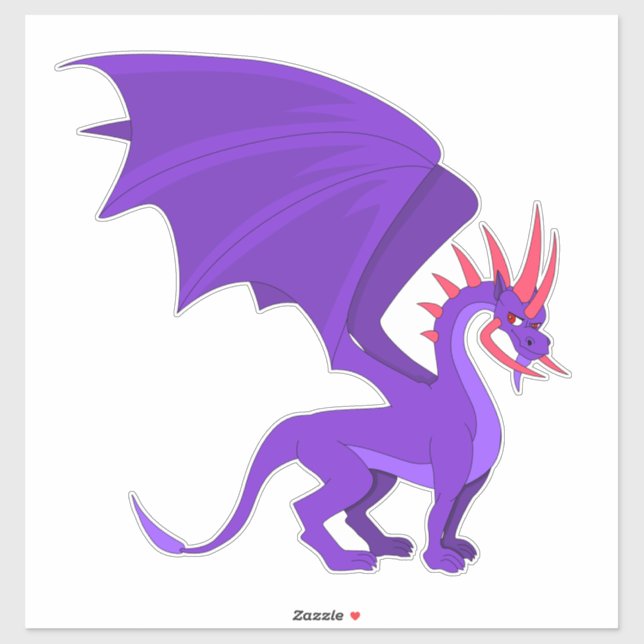 Purple dragon cartoon sticker (Sheet)