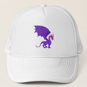 Purple dragon cartoon trucker hat