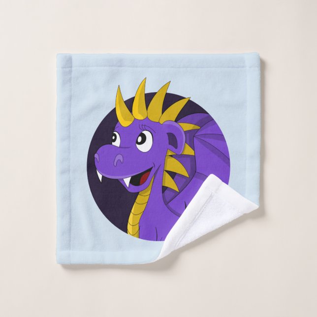 Purple dragon cartoon wash cloth (Wash Cloth)