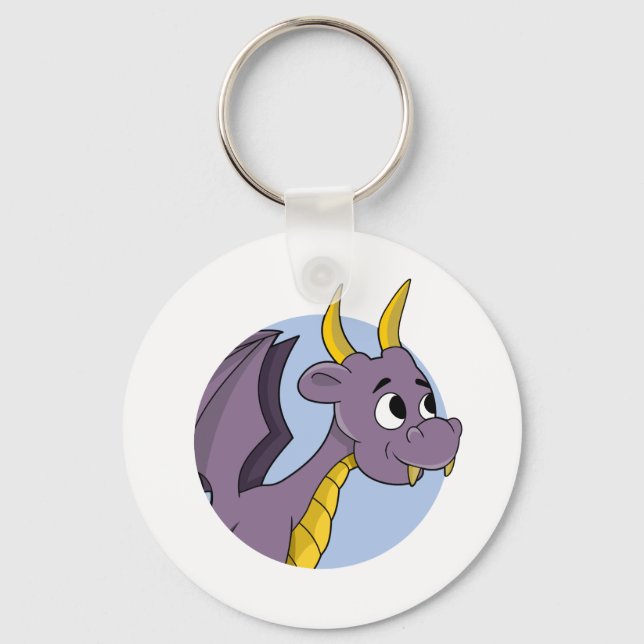 Purple dragon cartoonl key ring (Front)