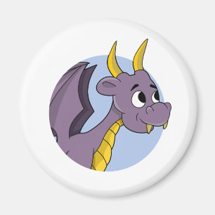 Purple dragon cartoonl magnet