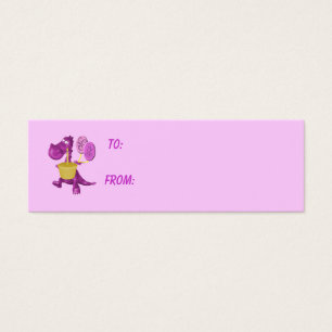 Purple Dragon Cupcake And Balloons Gift Tag