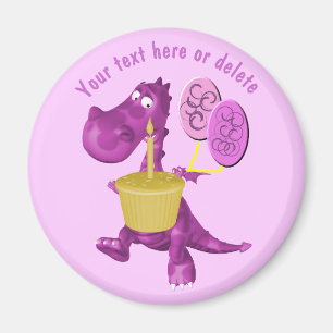 Purple Dragon Cupcake Balloons Personalised Magnet