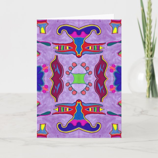 Purple Dragon Greeting Card (Front)