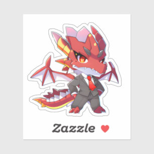 Purple Dragon in a Suit Sticker