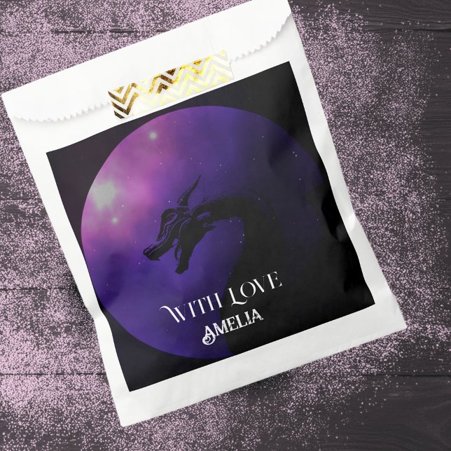 Purple Dragon Personalised  Favour Bag (Creator Uploaded)